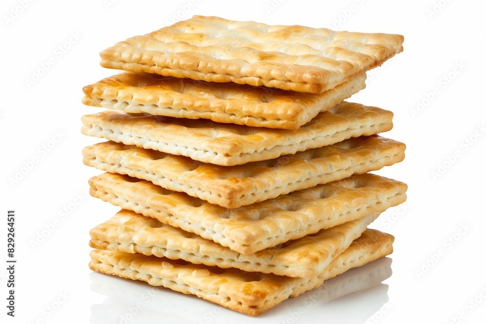 Group of crackers on white background Group of crackers on white background