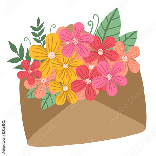 Wallpaper Mural Spring flower in envelope illustration Torontodigital.ca