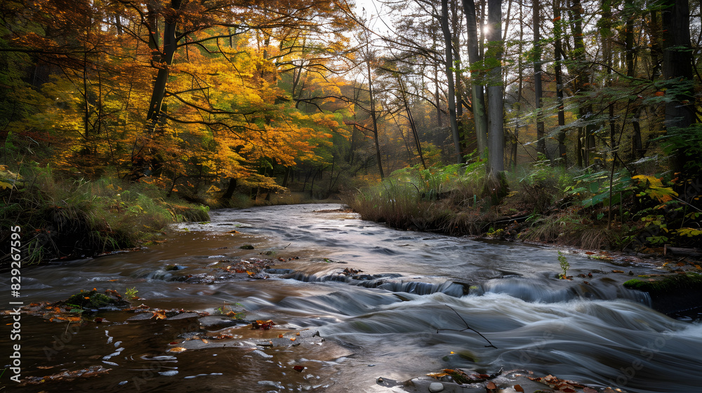 A river with a sun shining on it A river with a sun shining on it