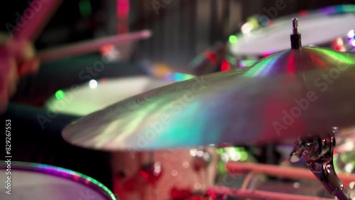 Drummer hitting high hat symbal Brooklyn New York 4k