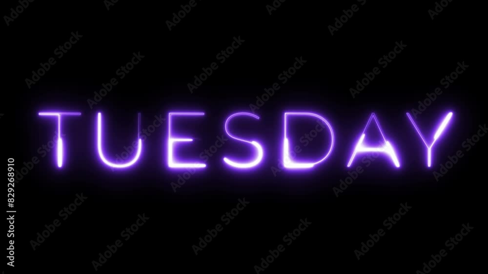 tuesday neon text animation tuesday neon text animation
