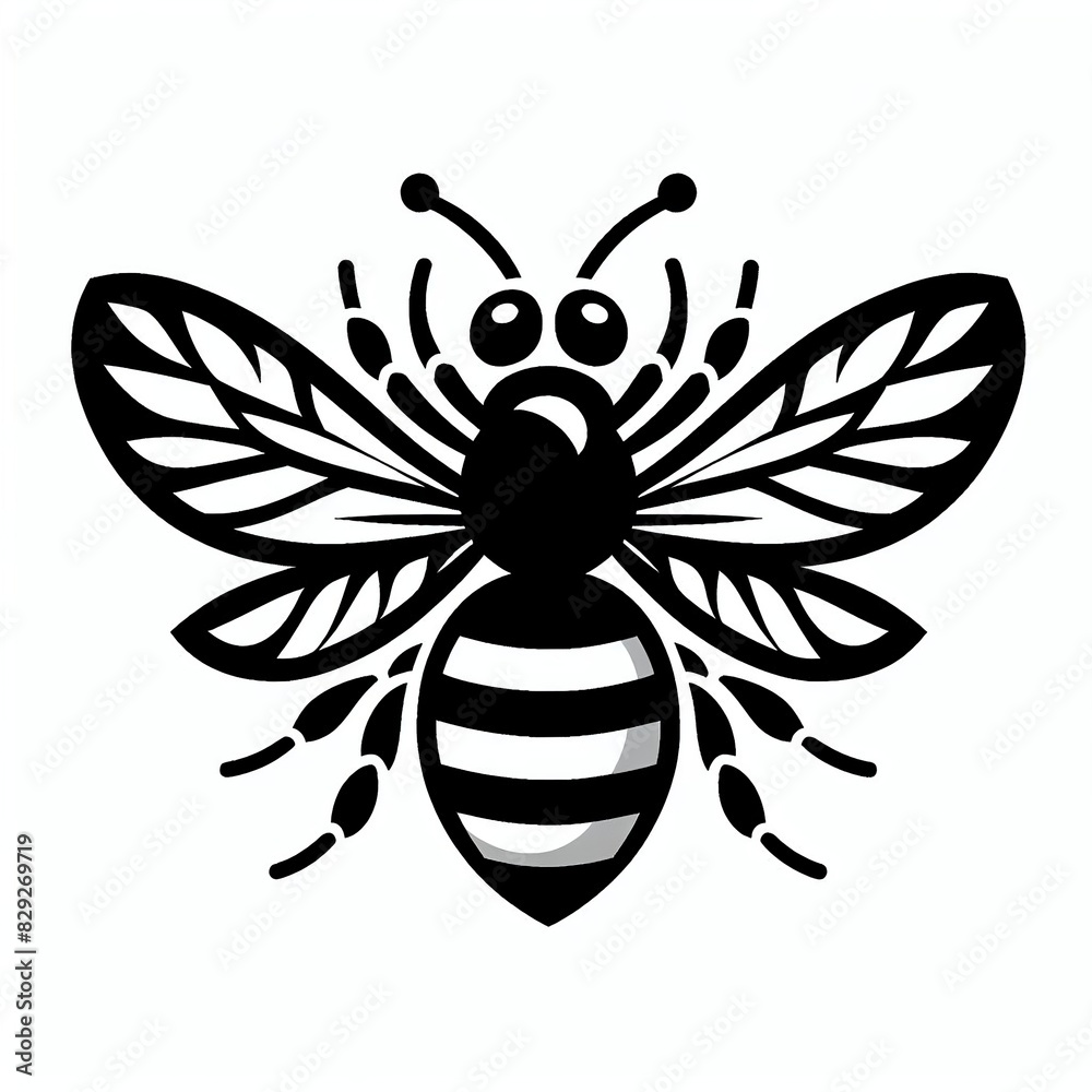 black and white bee black and white bee