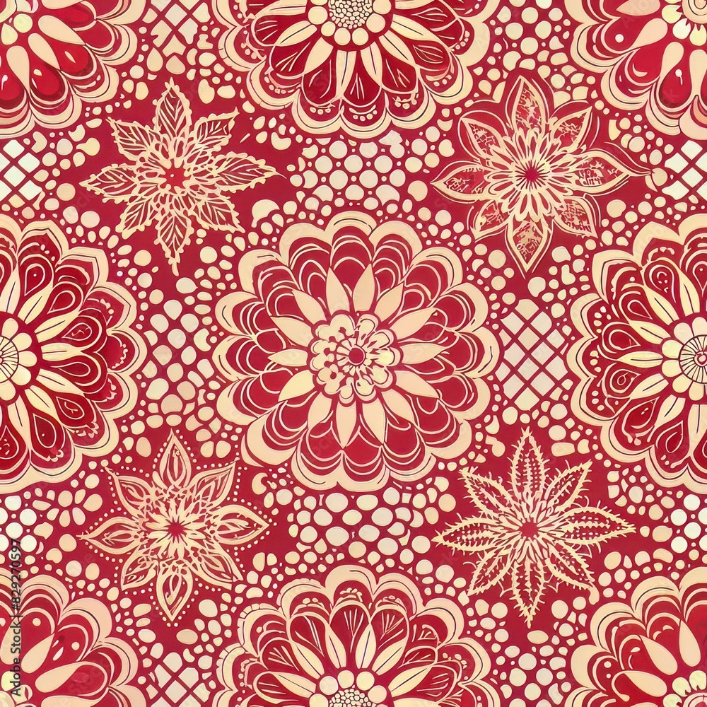 Seamless pattern of rounded lines with intricate lace-like patterns, adding a touch of delicacy and refinement to your gift wrap, Generative AI Seamless pattern of rounded lines with intricate lace-like patterns, adding a touch of delicacy and refinement to your gift wrap, Generative AI