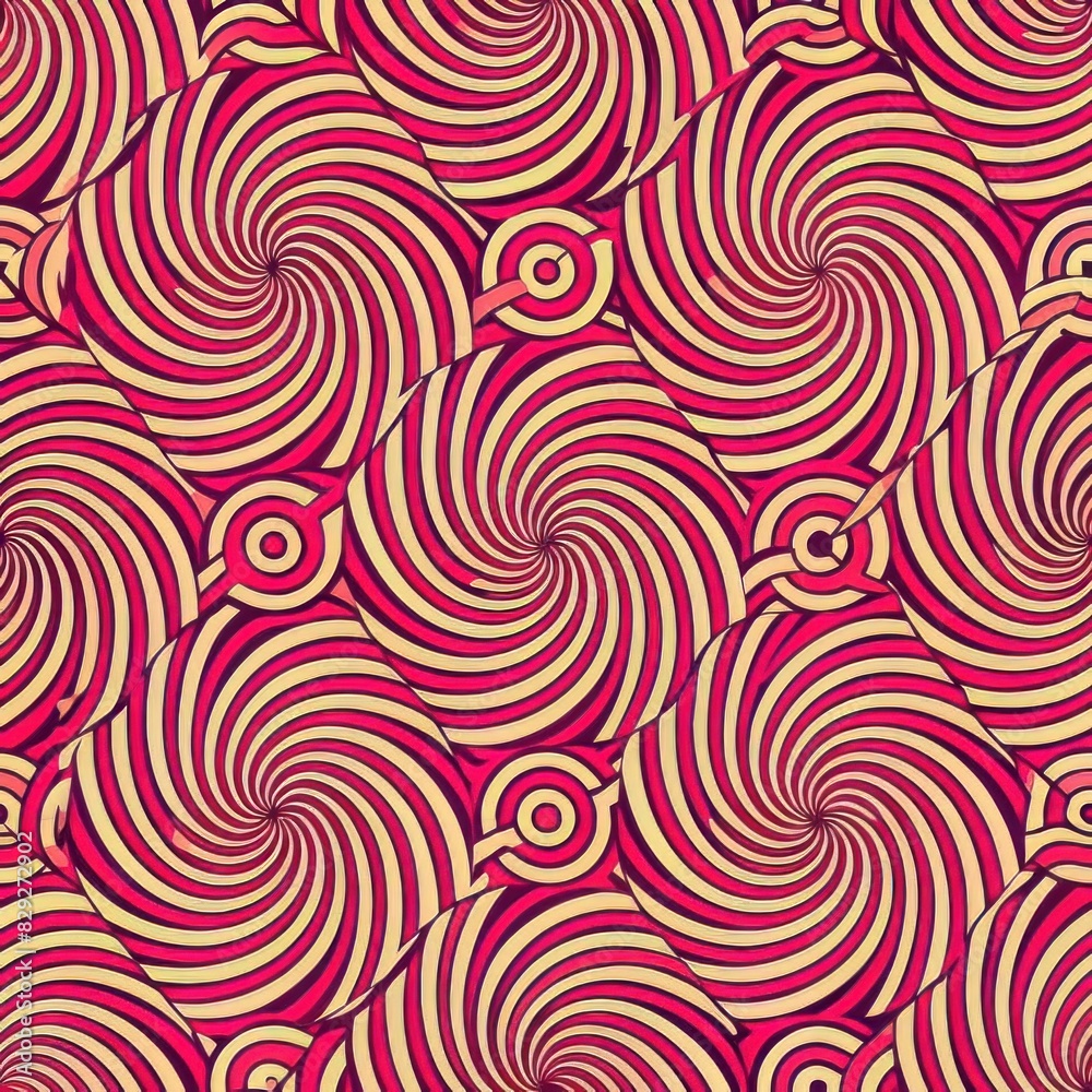 Seamless pattern of rounded lines with optical illusion effects like moiré patterns and spirals, adding a sense of movement and depth to your gift wrap, Generative AI Seamless pattern of rounded lines with optical illusion effects like moiré patterns and spirals, adding a sense of movement and depth to your gift wrap, Generative AI
