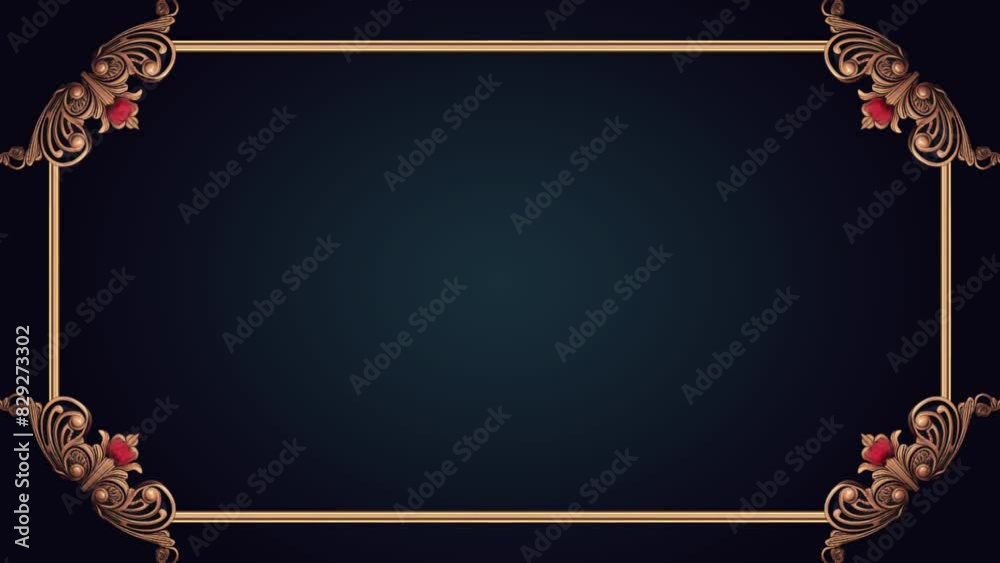 motion background, ornamental frame on dark background