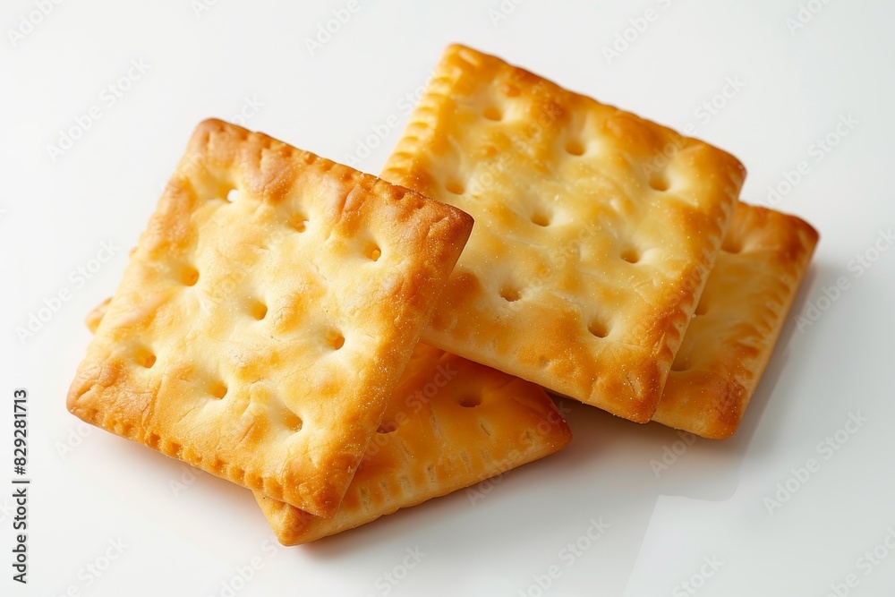 Three yellow crackers on white Three yellow crackers on white