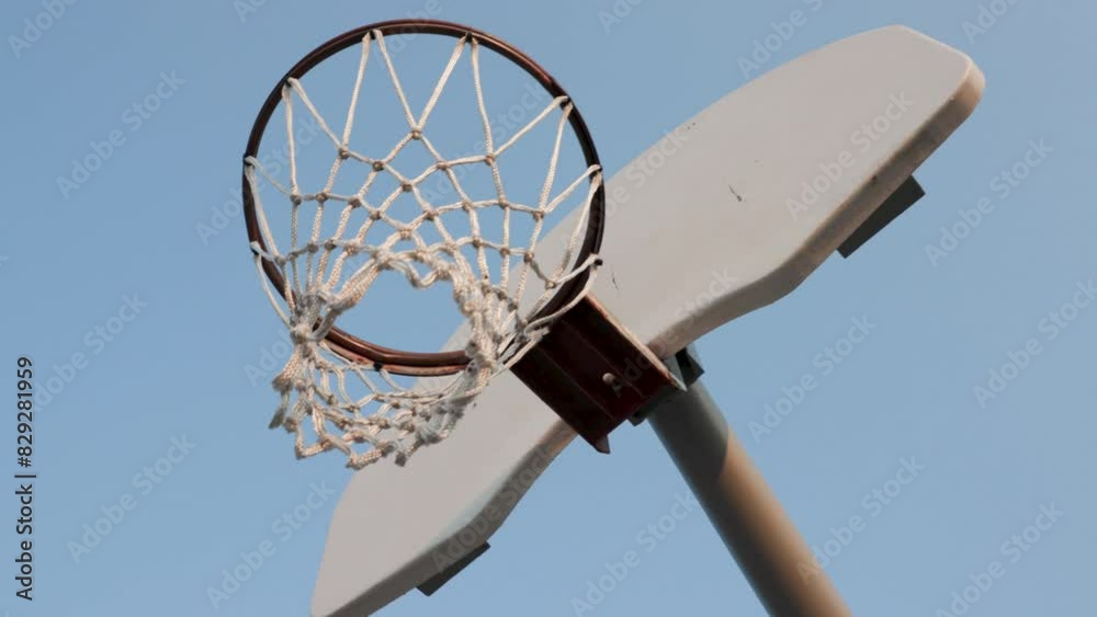Basketball goal board sunny day urban park outside sky 3 Basketball goal board sunny day urban park outside sky 3