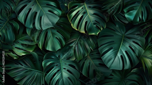 Minimalist monstera leaf backdrop for modern design