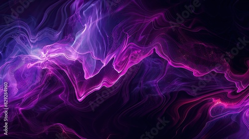 Luminous ultraviolet waves rippling in a dark  ethereal void photo