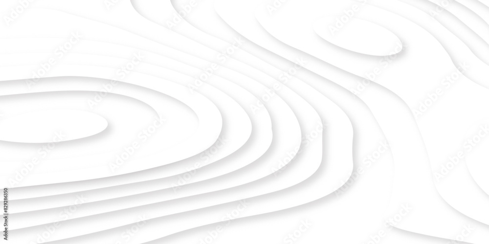 Abstract wavy line paper cut white background. Topographic geometric map relief texture with curved layers and shadow. Abstract realistic papercut. Vector art. Abstract wavy line paper cut white background. Topographic geometric map relief texture with curved layers and shadow. Abstract realistic papercut. Vector art.