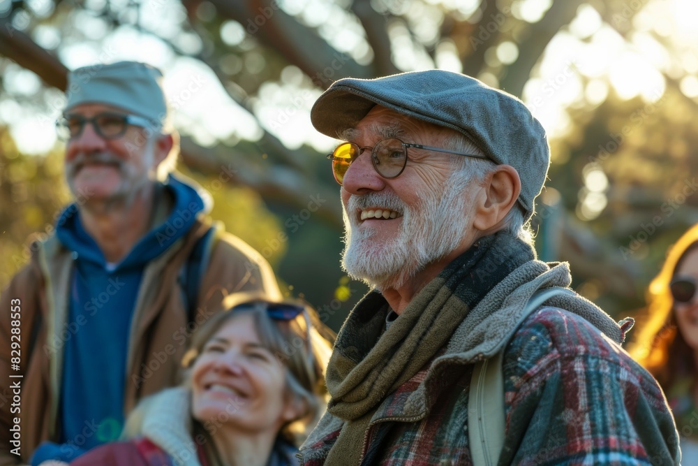Portrait of a happy senior couple on a walk in the park. Portrait of a happy senior couple on a walk in the park.