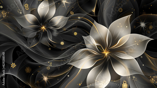 A white flower with a black background ,generative ai