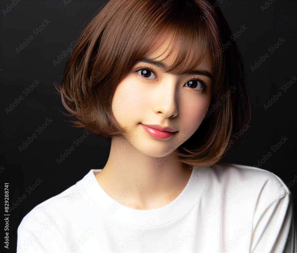 白いTシャツの美女 白いTシャツの美女