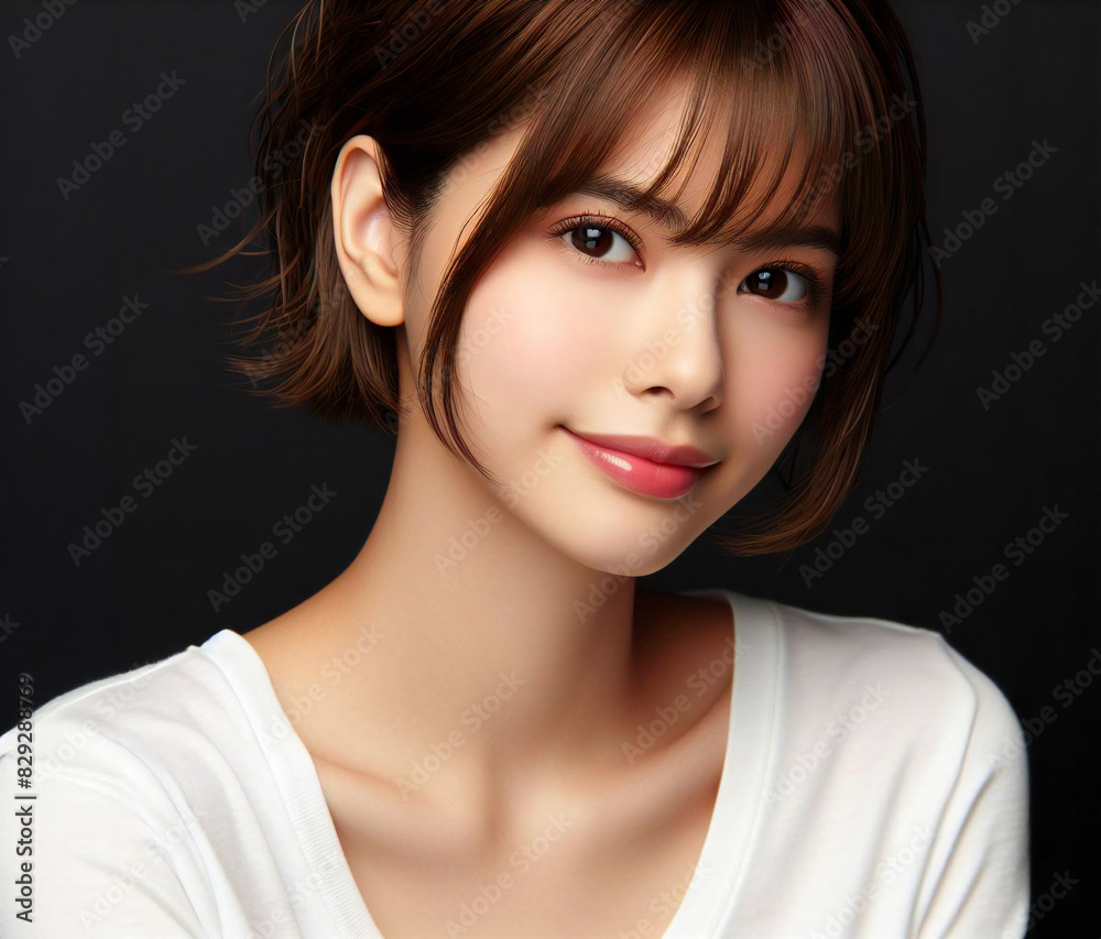白いTシャツの美女 白いTシャツの美女