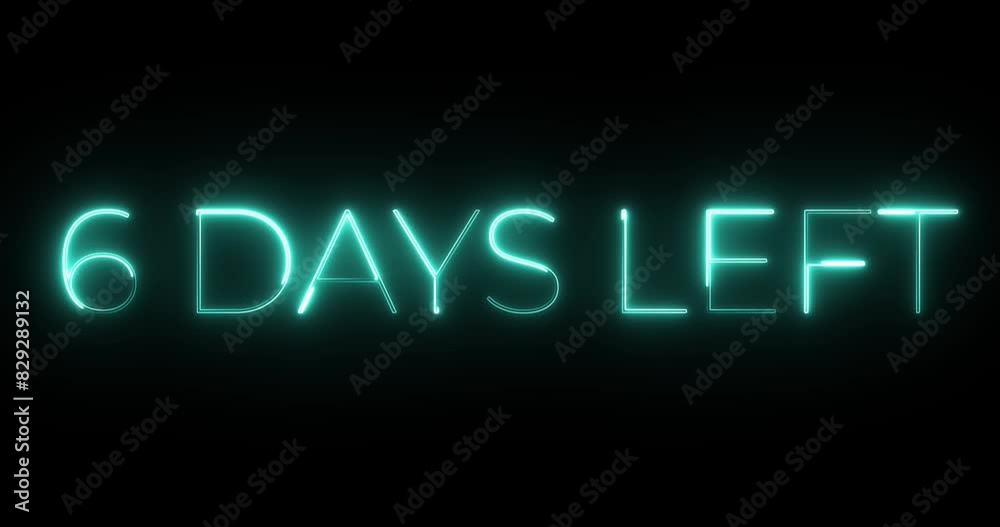 6 days left neon text animation 6 days left neon text animation