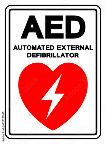AED Automated External Defibrillator Symbol Sign, Vector Illustration, Isolate On White Background Label .EPS10