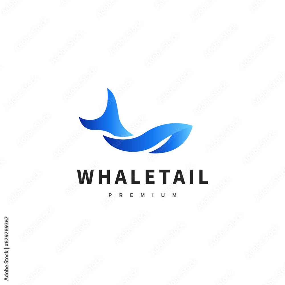 whale tail and wave logo design illustration 2 whale tail and wave logo design illustration 2