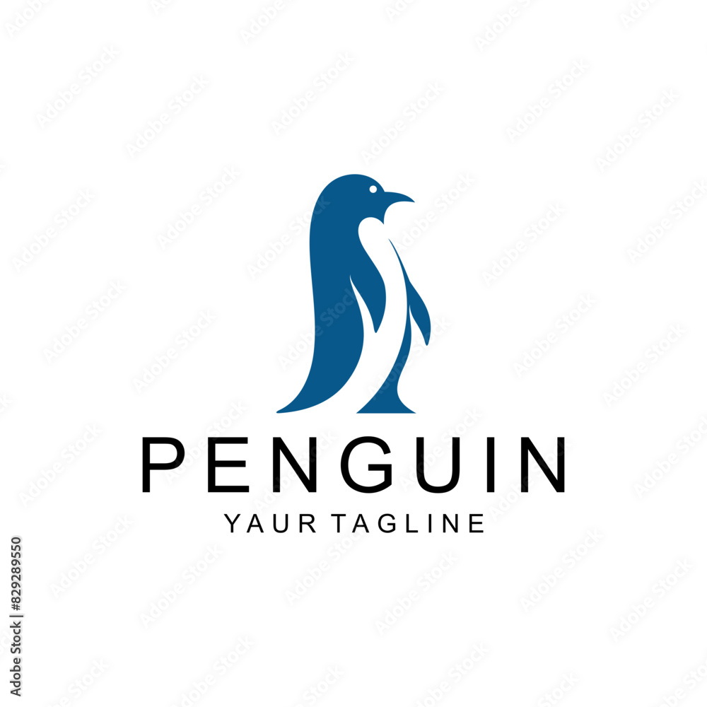 Penguin logo design. Simple and clean simple Penguin Icon vector on white background, Ideal illustration for business branding Penguin logo design. Simple and clean simple Penguin Icon vector on white background, Ideal illustration for business branding