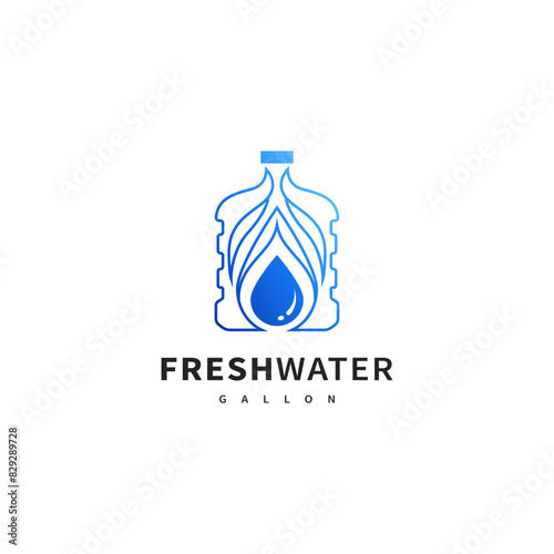 gallon vector illustration for drink water refill logo design 3