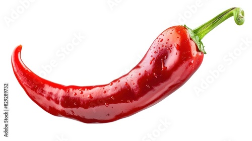 Vibrant Dicut Red Chili Pepper Isolated on White Background Basking in Natural Light photo