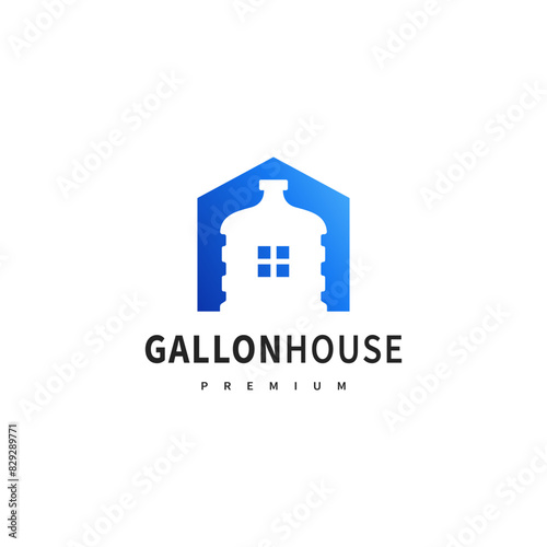 gallon house vector illustration for drink water refill agent logo design
