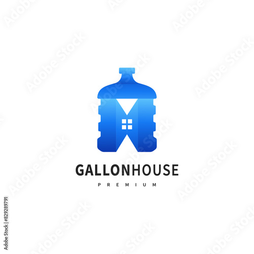 gallon house vector illustration for drink water refill agent logo design 2