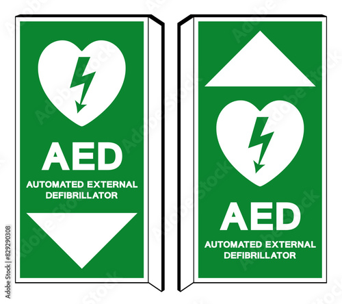 AED Automated External Defibrillator Symbol Sign, Vector Illustration, Isolate On White Background Label .EPS10