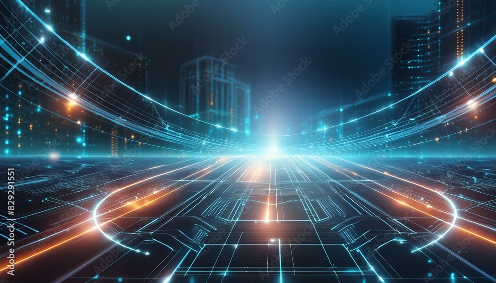 Abstract digital networkand tech elements background with futuristic lines Abstract digital networkand tech elements background with futuristic lines