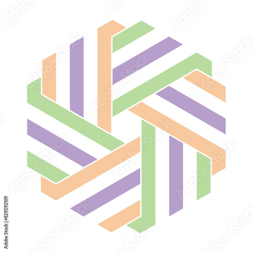 The abstract color hexagonal pattern on white background.
