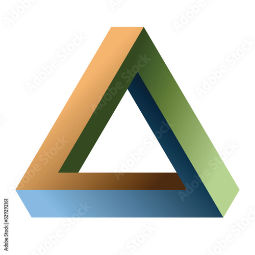 The abstract color triangle overlap on a white background.