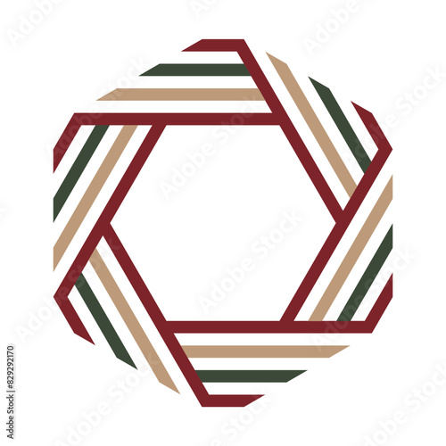 The abstract color hexagonal pattern on white background.