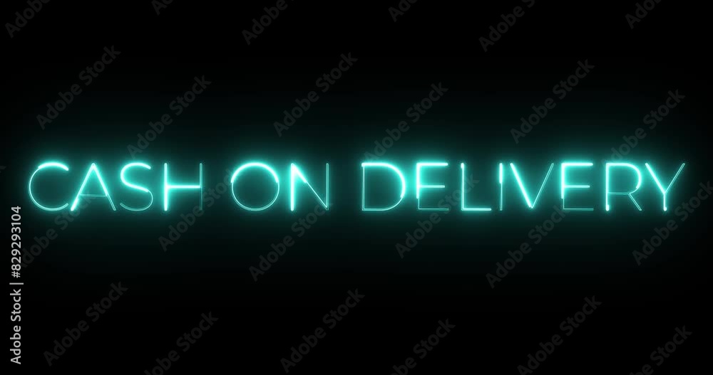cash on delivery neon text animation cash on delivery neon text animation