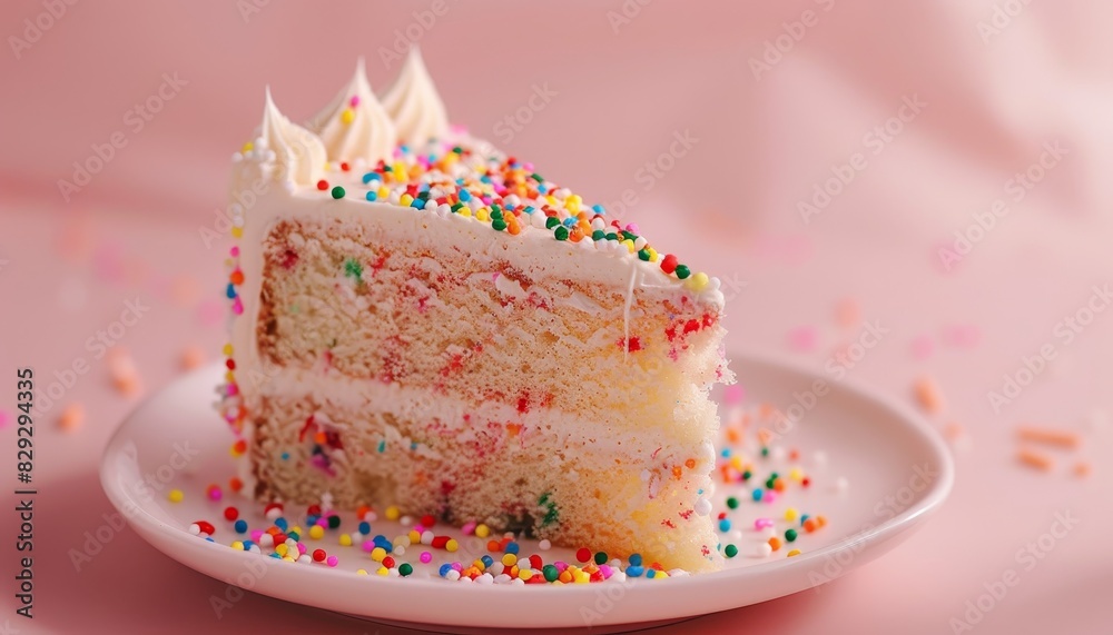 Vanilla Sprinkles Cake slice Vanilla Sprinkles Cake slice