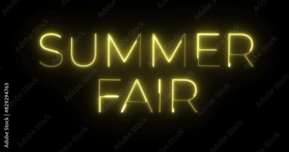 summer fair neon text animation summer fair neon text animation