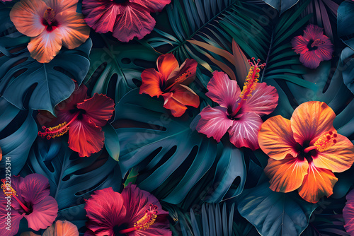 Summer Hibiscus Pattern © Articre8ing