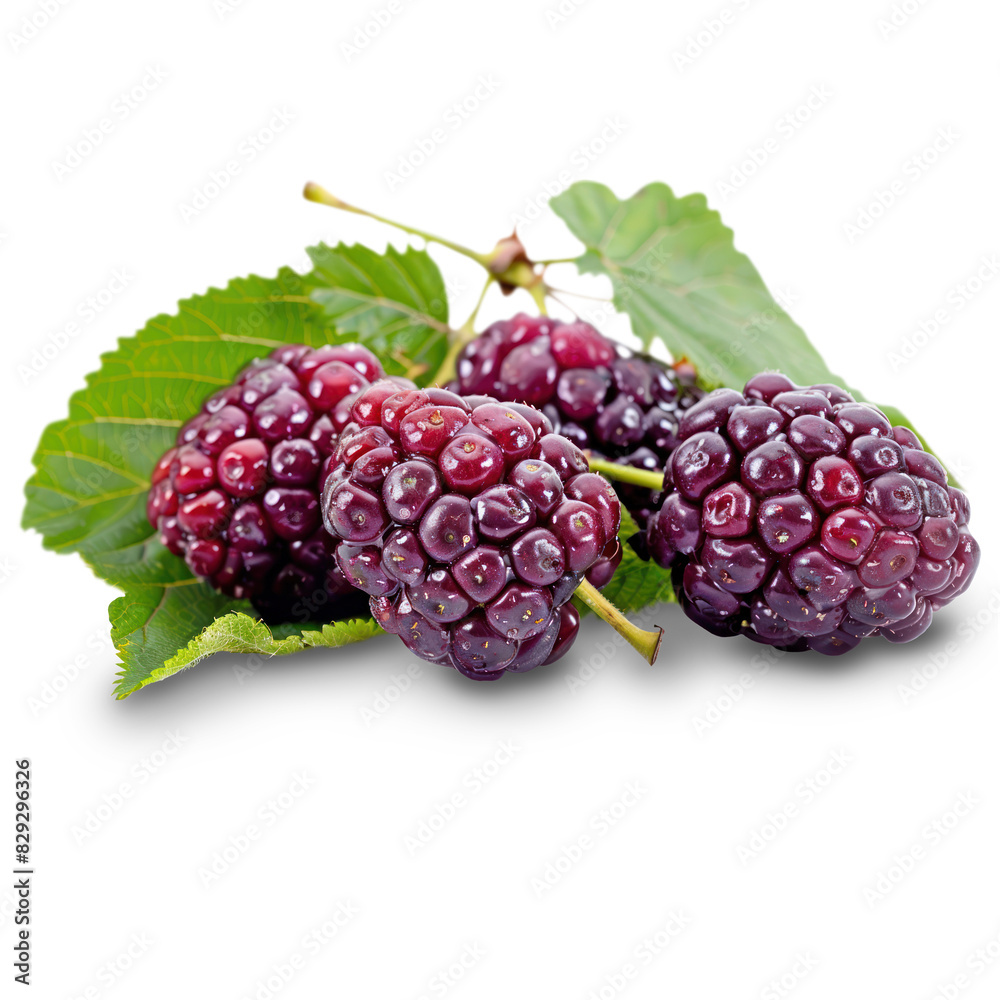 Fototapeta premium Blackberry Isolated on A Transparent Background.