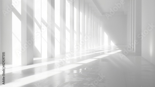 Abstract setting with a pristine white empty area and a seamless background .