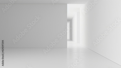Abstract setting with a pristine white empty area and a seamless background .