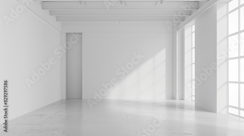Clean and pristine white walls in an empty room  offering a blank canvas for creative projects and design concepts.
