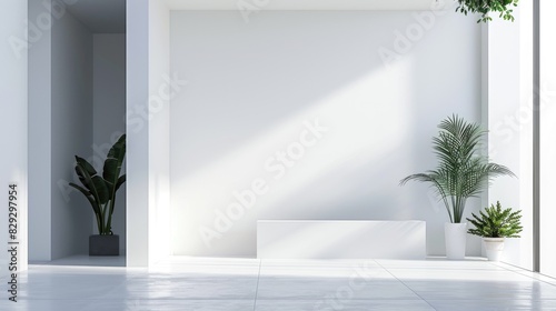 Clean white space with a large empty area and a smooth background.