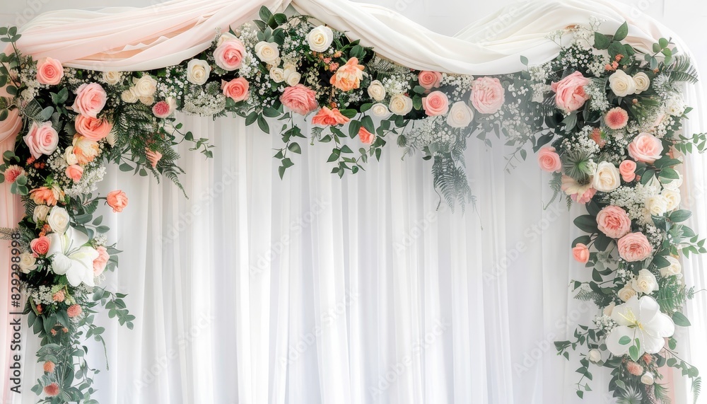 White background with wedding arch White background with wedding arch