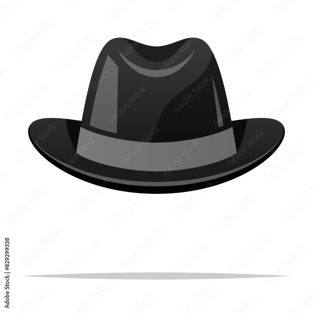 Black fedora hat vector isolated illustration Black fedora hat vector isolated illustration