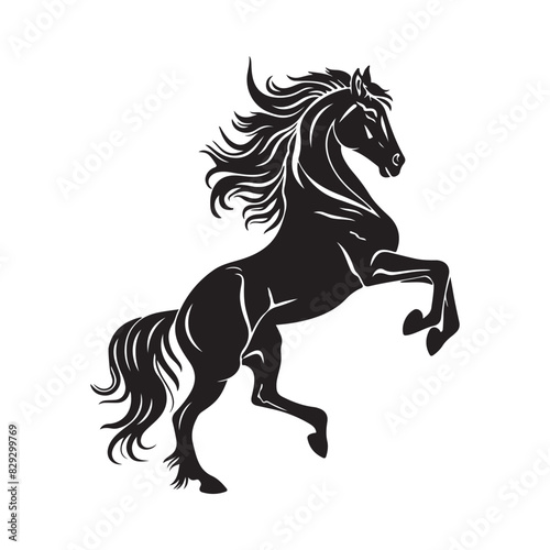 Standing white horse Stock Vector Images  isolated on white