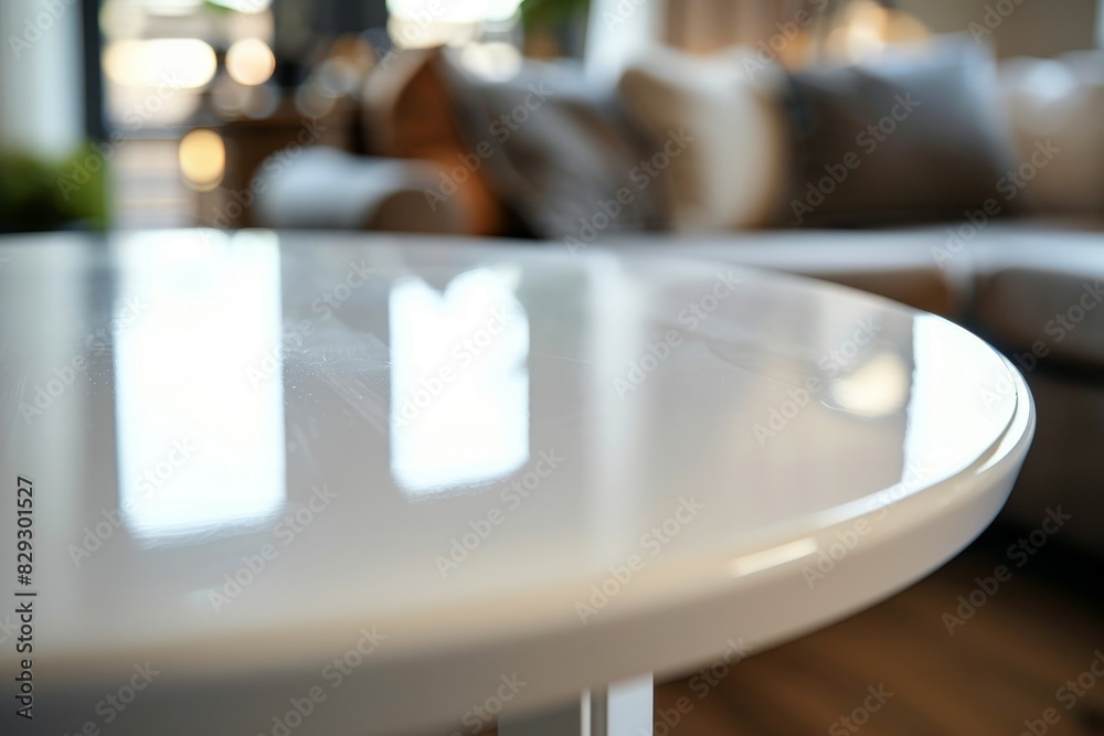 White table in living room close up White table in living room close up