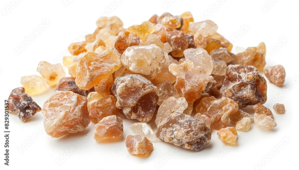 White surface with frankincense fragments White surface with frankincense fragments