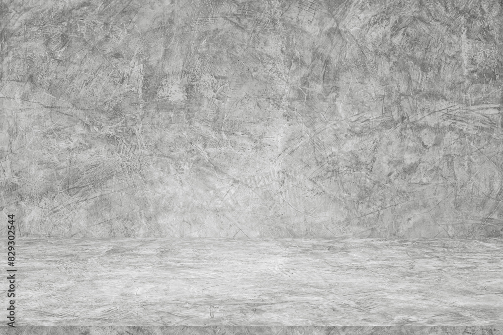 Fototapeta premium Wall empty studio interior background and backdrop of concrete cement wall in black and gray tones. Studio interior background and empty space Decorating idea