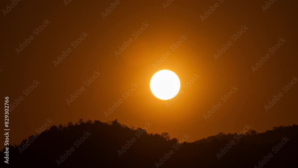 Timelapse of dramatic sunset with orange sky in a sunny day. Timelapse of dramatic sunset with orange sky in a sunny day.
