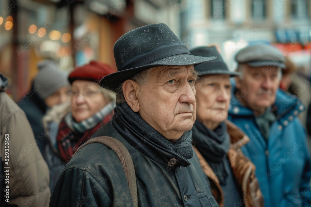 Portrait of an elderly man in a hat.