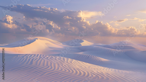 Serene Desert Landscape at Sunset with Gentle Sand Dunes Tranquil Sand Dunes and Dramatic Sky  A Desert s Evening Glow