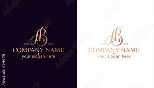 AB logo. BA letter logo template elements. personal monogram. Vector elegant logo. letter AB logo design